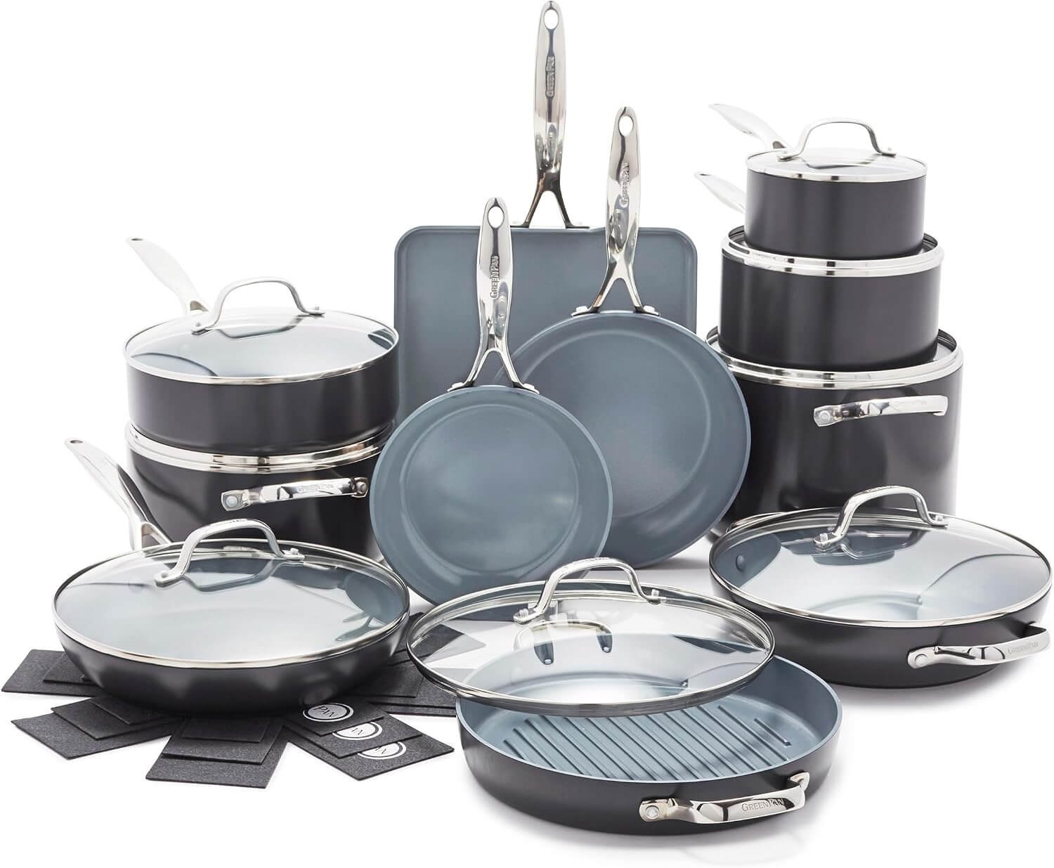 GreenPan Valencia Pro 22-Piece Ceramic Nonstick Cookware Set
